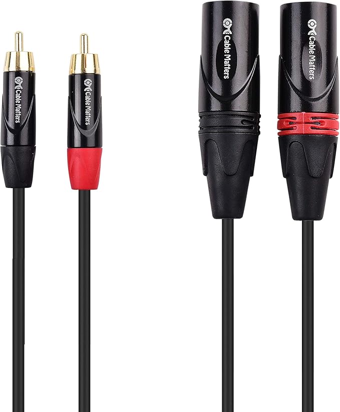Cable Matters Dual RCA to XLR Unbalanced Interconnect Cable - 6ft, XLR to RCA Cable, Male to Male