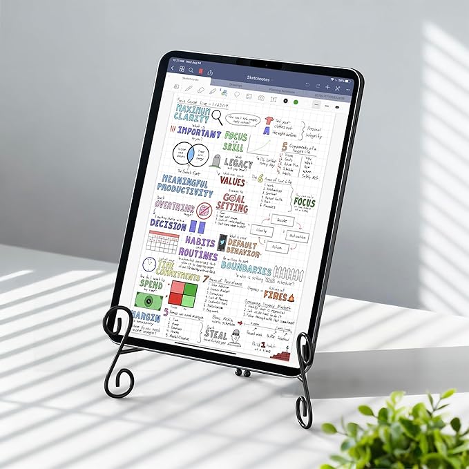 Plate Stands - 10 Inch Easel Stand for Decoration, Photos, Cookbooks & Albums - 2 Pack Black Metal Plate Holder