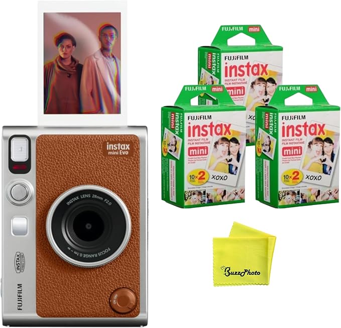 Fujifilm Instax Mini EVO Instant Camera ((BR) w/ 3 Twin Packs)