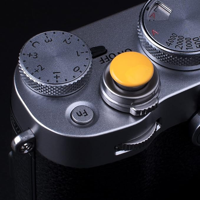 Yellow Metal Soft Shutter Release Button,Delicate Camera Shutter Button 11mm Concave 10mm Convex Surface(2 Pack)