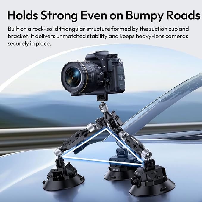 ULANZI HD02 Magic Arm Super Clamp Kit and TB15 Suction Cup Camera Mount