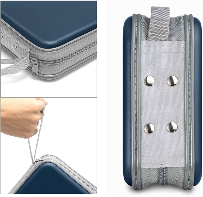 CD Case, 40 Capacity CD/DVD Case Holders Wallet Hard Plastic DVD Disc Cases Storage Binder for Car Home Office Travel (Dark Blue)