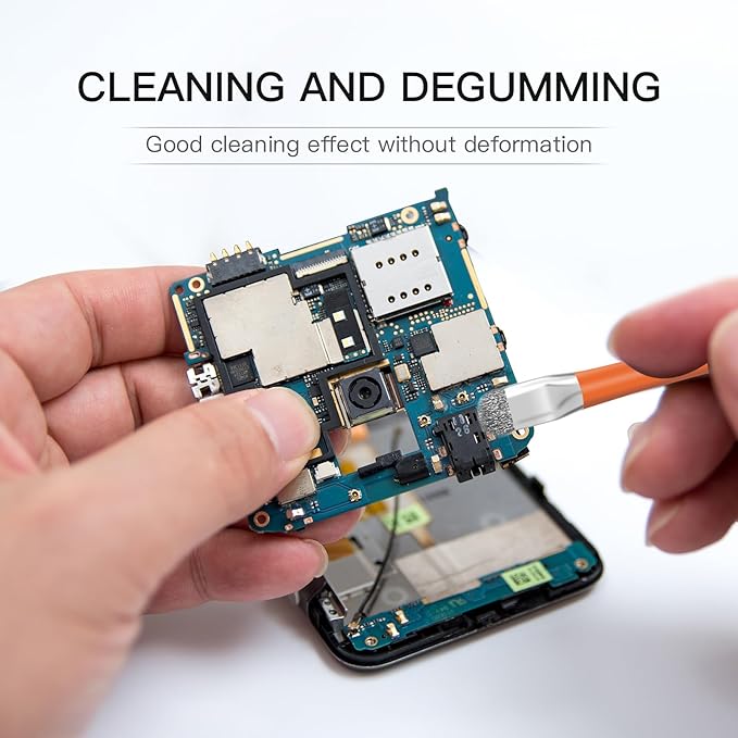 GTHUNDER 2pcs Phone Motherboard IC Cleaning Brush,Double Head Anti-Static ESD Safe Hard Brush,Motherboard Cleaning Tools Cleaning Brush for Cleaning Computer,Mobile Phone,Watch etc（Orange