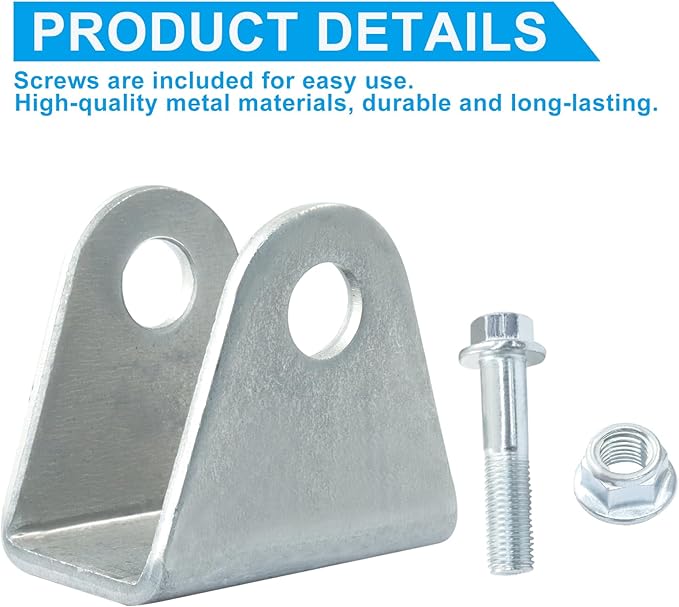 4 Pack Universal Shock Mount Kit, Silver Steel ATV Dirt Bike Shock Mounting Brackets with Hardware, U Shape Suspension Bracket for Go-Karts Motorcycles