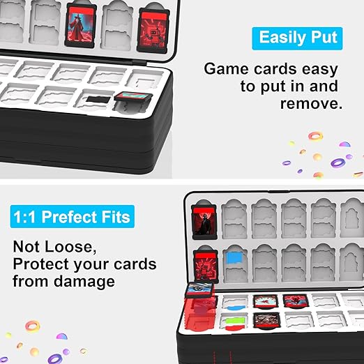 iPLYGAM Switch Game Case Holder for Nintendo Switch 2/OLED/Lite with 96 Cartridge Slots and 160 Micro SD Card Storage, Portable Game Protective Organizer Traveler Gift Accessories