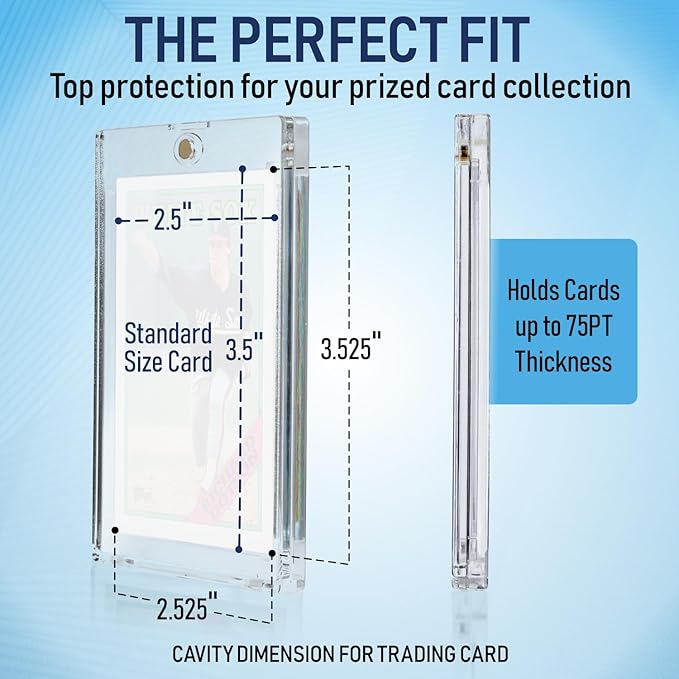 Premium 35PT - 360PT Magnetic Card Holder Case | Magnetic Trading Card Holder, Pro Sports, Football, Basketball, Baseball, MTG & TCG U-V Hard Protectors With Ultra Clear Design Display For Collectors.