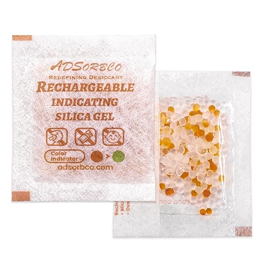 ADSorbco 2 Gram (100 Pack) Silica Gel Packets - Desiccant Packs for Storage, Moisture Absorbers for Food, Rechargeable, Orange-to-Green & White Blend for Food Storage, Electronics, Jewelry, Safes