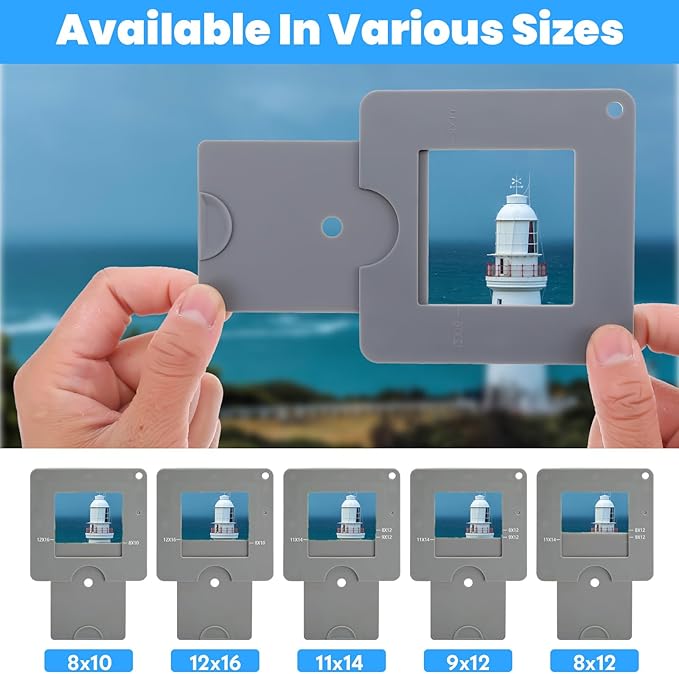 2Pcs Portable View Finder, View Finder with Sliding Mechanism, Adjustable Custom Viewfinder, Color Isolation Viewfinder for Photography Drawing Sketching Craft Projects