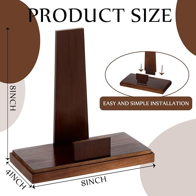 Weysat Wooden Plate Stand for Display 8 Inch Plate Postcard Picture Frame Book Display Stand with Square Block Base Home Office Decorative Table Top Easels