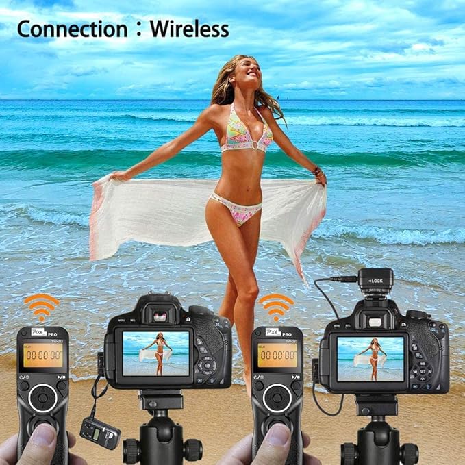 PIXEL Digital SLR Cameras Shutter Release Remote Control Timer for Nikon Z6 Z7 D7500 D3100 D3200 D3300 D5000 D5100 D5200 D5300 D5500 D90 D7100 D7200 D600 D610 D750 Replaces