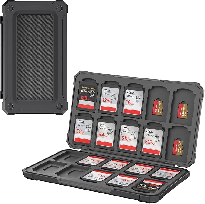 THELIFELICIOUS SD Card Holder Memory Card Case for SD/TF Cards, Memory Storage Organizer for 20 SDXC SDHC and 20 TF Cards