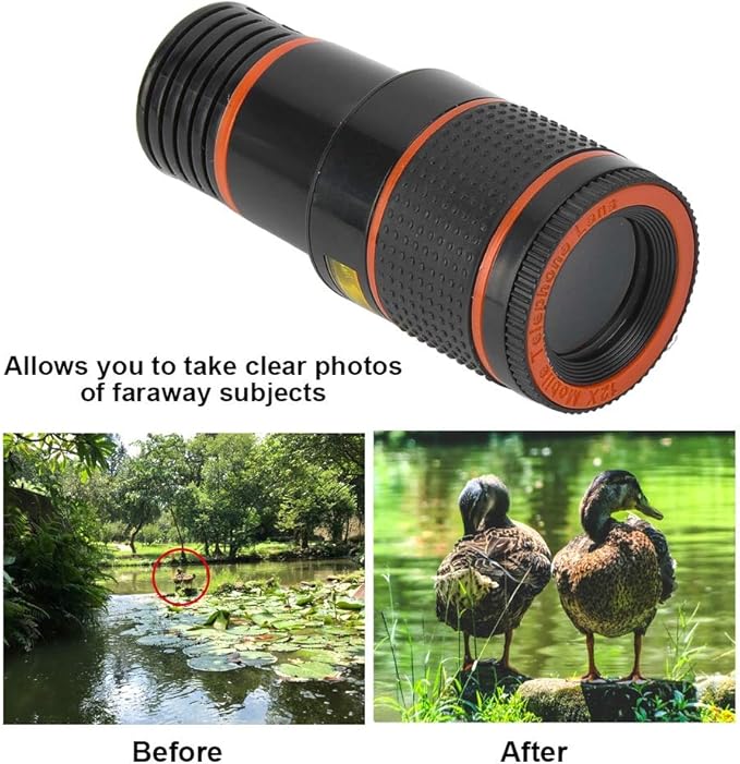 Cell Phone, Professional 12X Telephoto Lens? Telescopic Focusing Universal Phone for Mobile Phone Tablet Cell Phone Lens Default