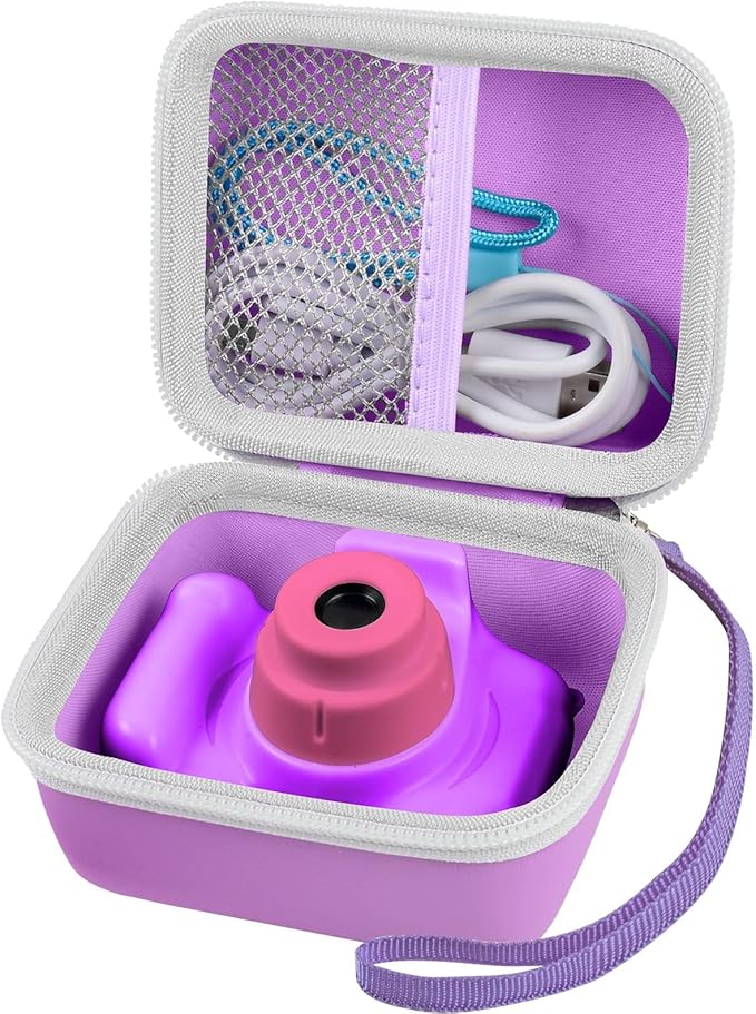 ANKHOH Camera Case for Seckton/for Desuccus/for PROGRACE/for Rindol/for GKTZ/for Dylanto/for GPOSY/for OZMI Kids Digital Camera, Kid Camcorder Storage Box Cable Accessory-Bag Only, Light Purple