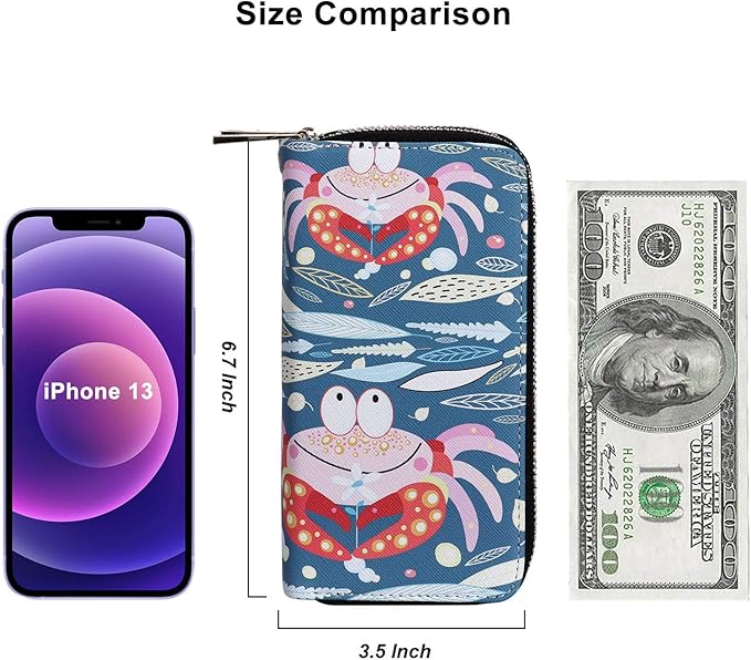 Cellphone Wallet for Women Dual Zipper Long Purse with Removable Wristlet