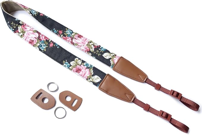 Alled Camera Strap Neck, Adjustable Vintage Floral Camera Straps Shoulder Belt for Women/Men,Camera Strap for Nikon/Canon/Sony/Olympus/Samsung/Pentax ETC DSLR/SLR
