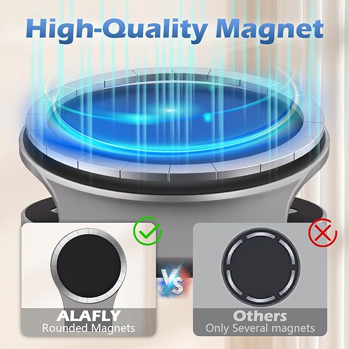 Detachable Magnetic Phone Holder for Laptop & Car, Foldable Desk Phone Stand, Adjustable Magnetic Phone Tripod Mount Adapter with 1/4" Screw Design for MagSafe iPhone and All Phones, Gray