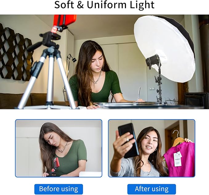 Selens 51 Inch Photography Umbrella Diffuser Soft Cloth for Compatible with 51" Photo Umbrella for Photo Studio Flash Speed Light