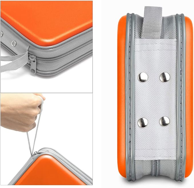 CD Case, 40 Capacity CD/DVD Case Holders Wallet Hard Plastic DVD Disc Cases Storage Binder for Car Home Office Travel (Orange)