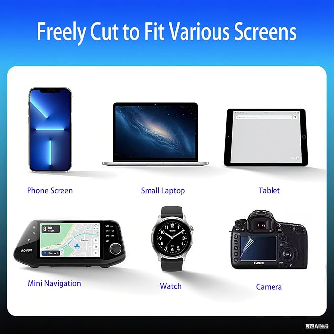 Cut to Fit Screen Protector 3-Pack (96 * 170 mm) Universal Trimmable Display Protective Film HD Clear PET Screen Protection Anti-Scratch Film Protection for Phone, GPS, Tablet, Camera