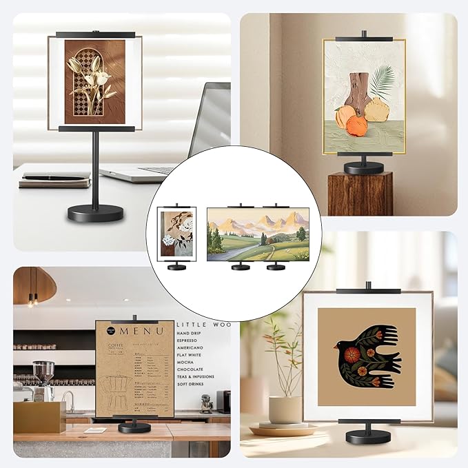 Photo Frame Tabletop Easel Stand-Heavy Duty Tabletop Display Easel, French Style Gold Easel Stand,Picture Frame Stand for Wedding/Art/Photos,Picture Easels (Black, 28inch)