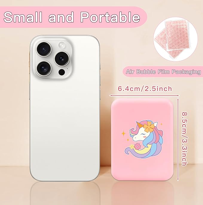 Preppy Cute Travel Compact Mirror with Light for Purses 1X/2X Magnification Small Led Portable Pocket Makeup Mirror, Pink Christmas Birthday Gift Stocking Stuffers for Teen Girls Women