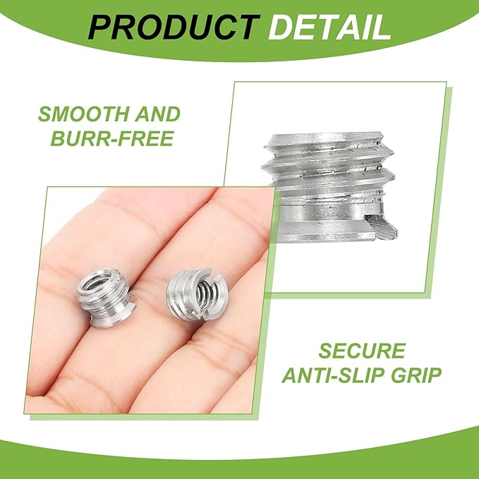 PATIKIL 1/4" Female to 3/8" Male Convert Screw Adapters, 5 Pcs Tripod Thread Adapter Mount for Camera Monopod Video DSLR SLR Mic Stand, Silver