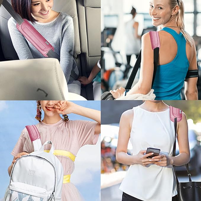 ZINZ Universal Shoulder Pad with Ultra Thick Cushion for Bag Luggage Bag Crossbody, Plus Long & Anti-Slip & Breathable,Pink