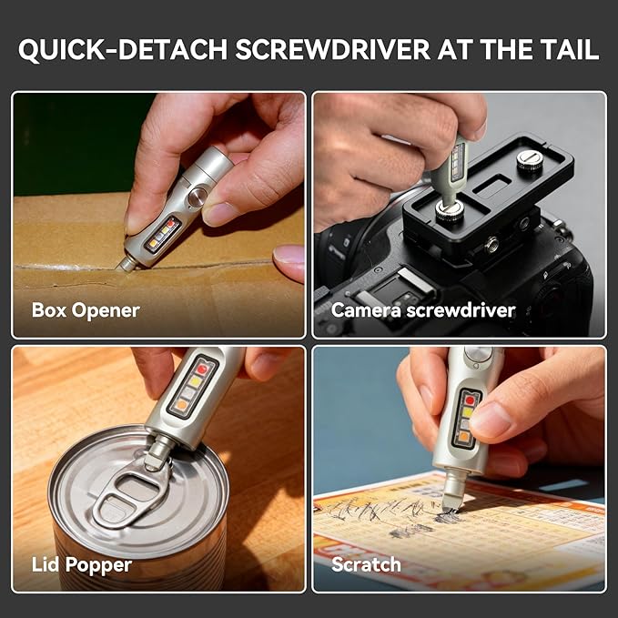 S15PRO-TK 7075 Aluminum Keychain Flashlight Rechargeable, 750 Lumens EDC Mini Flashlight, Pocket Light with 5 Side Light + Screwdriver & Quick-Release Tail Cap for Emergencies, Maintenance, Outdoor