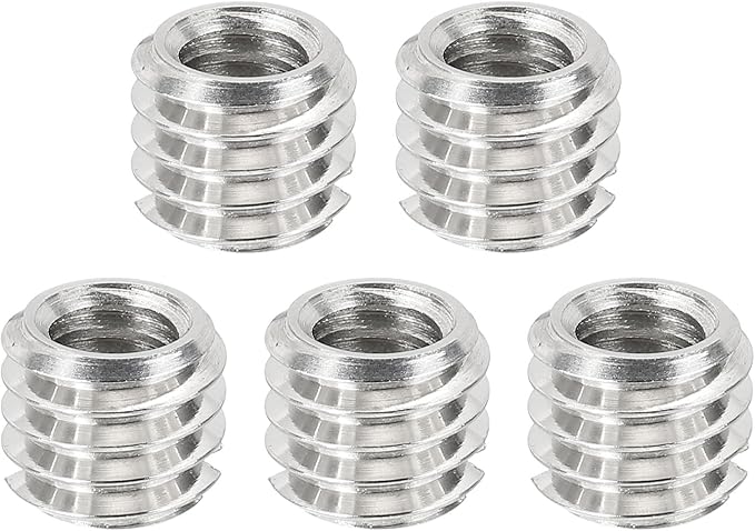 PATIKIL 1/4" Female to 3/8" Male Convert Screws Adapters, 5 Pcs Tripod Thread Adapter Mount for Camera Monopod Video DSLR SLR Mic Stand, Silver