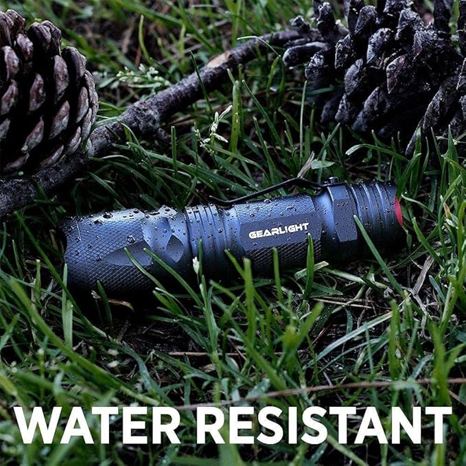 GearLight M3 Mini LED Flashlight - 2 Bright, Small Tactical Flashlights with High Lumens and Pocket Clip for Camping, Outdoor & Emergency Use ﻿ - Black
