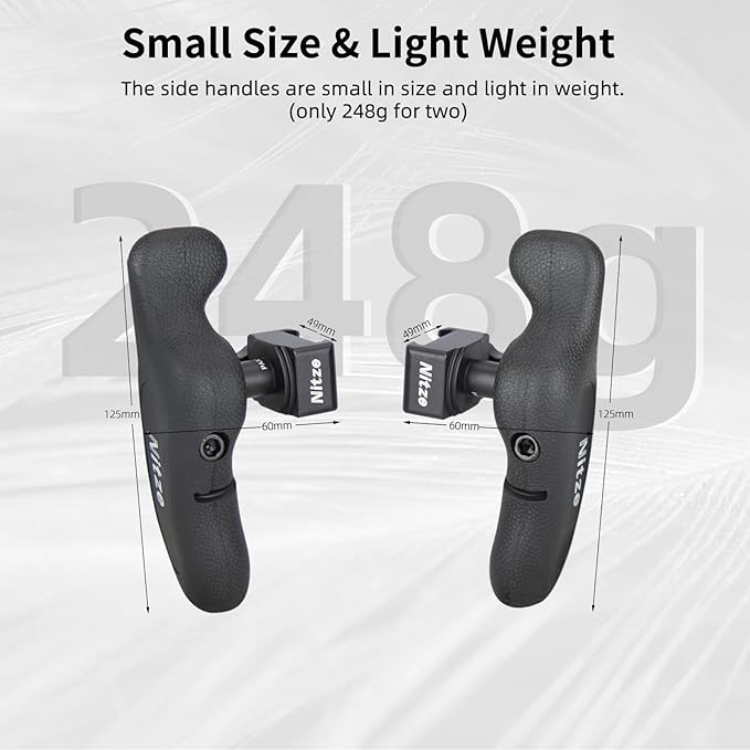 Nitze Side Handle Kit with NATO Clamp, 360° Adjustable NATO Side Handles for Smartphone/iPad/Monitor/Camera Cages - PA32C