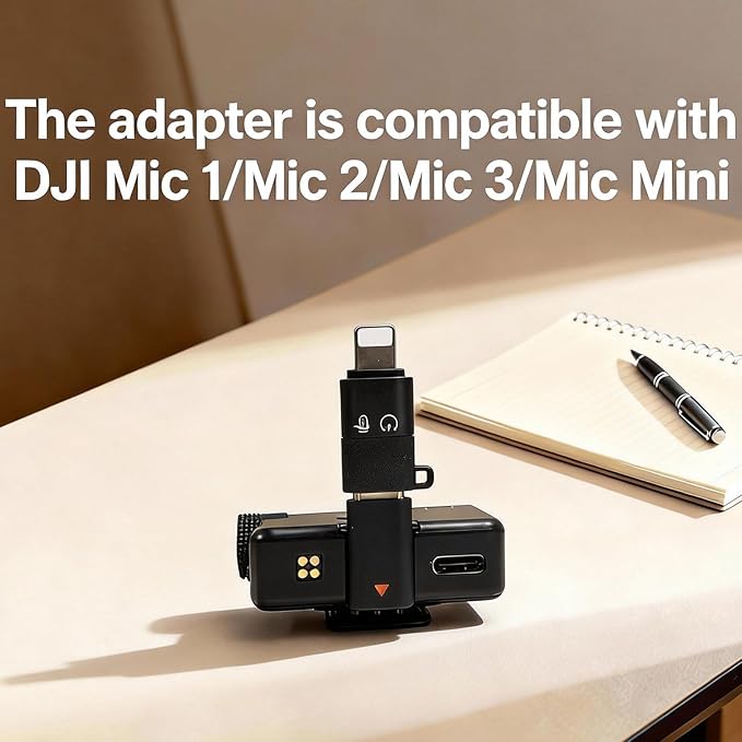 2 Pack Microphone USB C to Lightning Adapter Compatible with DJI Mic mini, DJI Mic 1, Mic 2 for iPhone 14/13/12/11, Smartphone, PC, Mac, Wireless Microphone Receiver,Connector Accessories