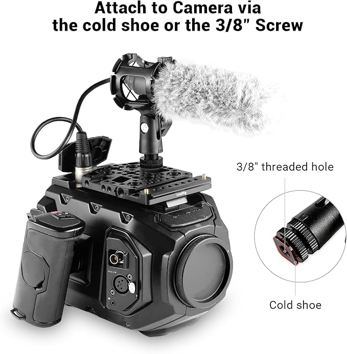 SmallRig Microphone Shock Mount with Cold Shoe Pinch for Camera Shoes and Boompoles 1859
