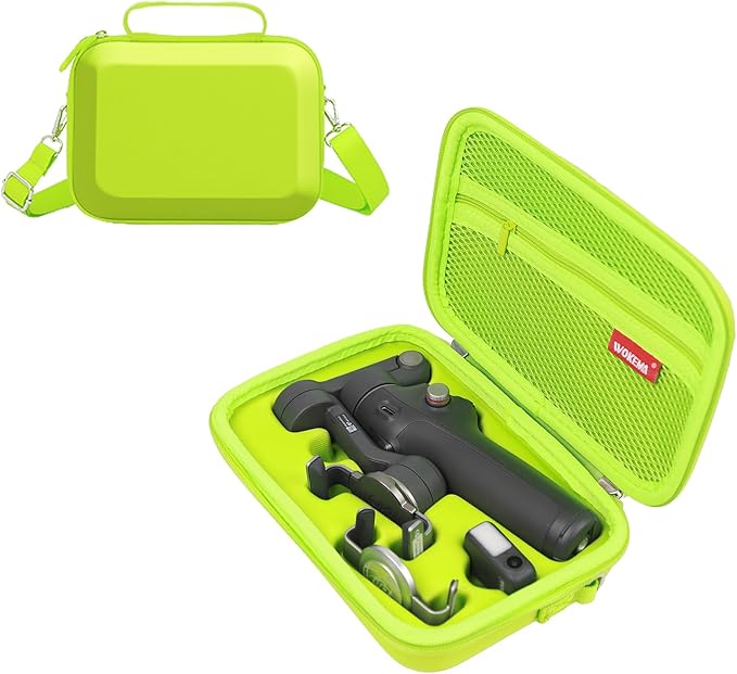 Father&I Gimbal Osmo Mobile 7P/7 Case, Portable PU Shoulder Bag for DJI Osmo 7 Pro/7 Gimbal Stabilizer Travel Case with Accessories for DJI Osmo Mobile 7/7P, Spring Green
