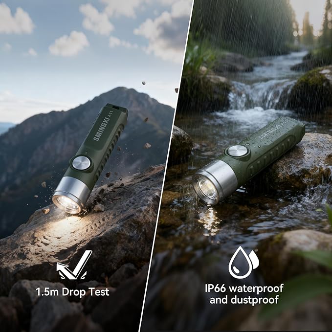 A11 Rechargeable Keychain Flashlight -Pocket Mini Flashlight,Key-Chain 500 High Lumens,EDC Flashlights,Waterproof Small Lightweight for Everyday Carry, Camping, Hiking, Emergency