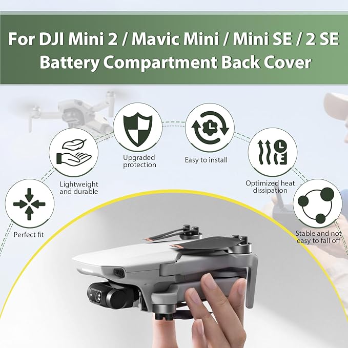 Drone Body Battery Cover for DJI Mini 2 Replacement for DJI Mavic Mini/Mini SE/Mini 2 SE Battery Cover Door Replacement Drone Spare Part Accessories