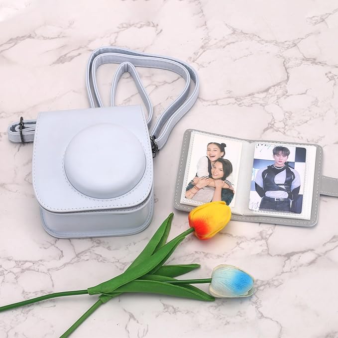 Frankmate Protective Case Compatible with Fujifilm Instax Mini 12 11 9 8 Instant Film Camera with Accessory Pocket and Adjustable Strap