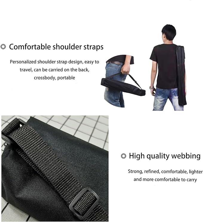 Tripod Carrying Case Bag, Waterproof Tripod Bag with Adjustable Shoulder Strap for Photo Studio Light Stands, Mic Stand and Tent Pole Monopod and Other Photography Equipment (23.6"x3.9")