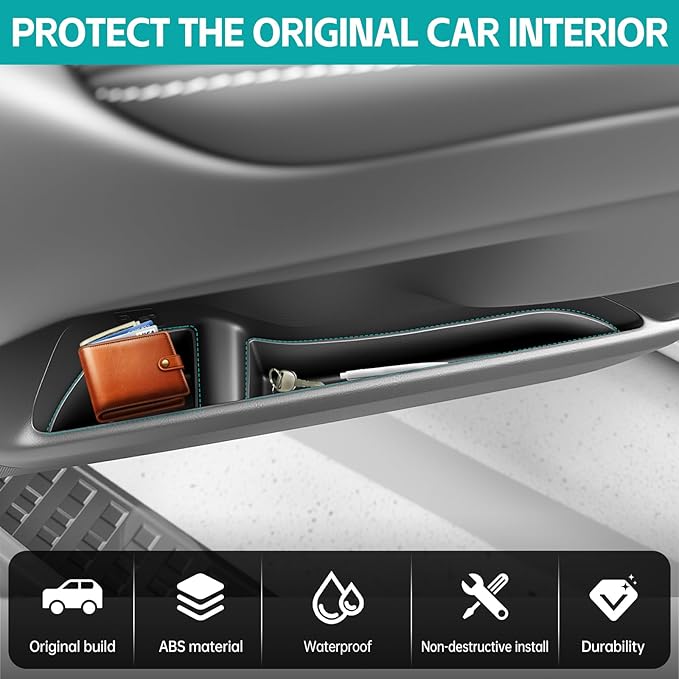 Door Side Storage Box Compatible with 2024 2025 2026 Toyota Land Cruiser Prado 250 J250 LC250 & 1958 Accessories, Front & Rear Slot Protector Liner Door Insert Organizer Tray Phone Pockets