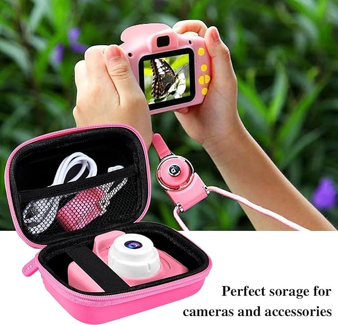 Leayjeen Kids Camera Case Compatible with Seckton/GKTZ/OZMI/PROGRACE/Dylanto/Rindol/VATENIC/Nine Cube/hyleton and More Kid Digital Camera Toys Gifts and Accessories (Case Only)