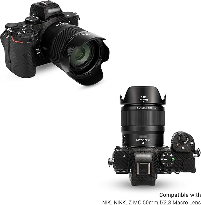 Reversible Tulip Flower Lens Hood Shade for Nikon NIKKOR Z MC 50mm f/2.8 Macro Lens on Camera Z5 Z6 Z6 II Z7 Z7 II Includes an Adapter Ring & Available to Attach 46mm Filter/Lens Cap