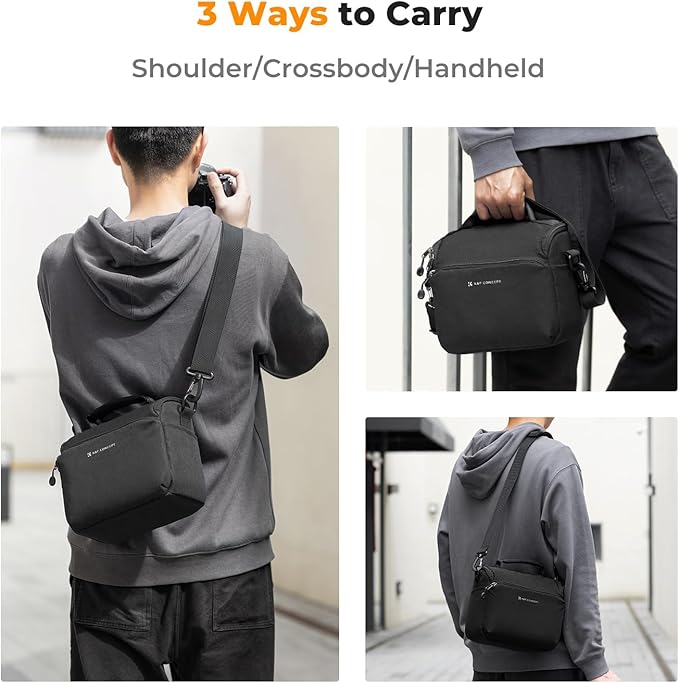 K&F CONCEPT Camera Sling Bag Small Crossbody Camera Case DSLR/SLR/Cute Compact Shoulder Photography Bags for Photographers