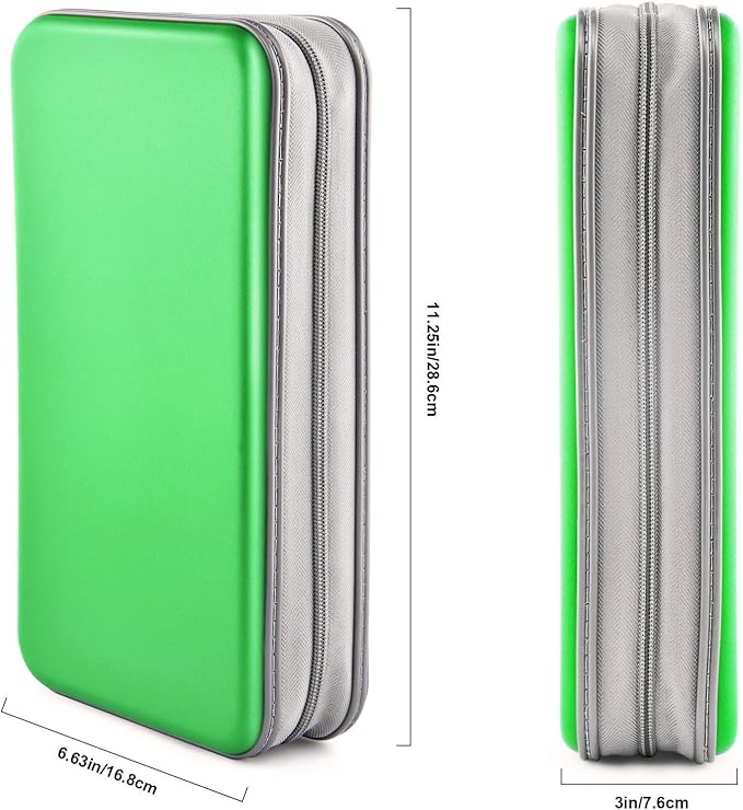 DVD Case, Bivisen CD Case Holder Wallet Binder 96 Capacity CD/DVD Cases Storage Holder Binder Organizer Wallet Book for Car Home Travel (Green)