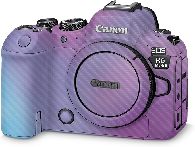 Carbon Fiber Camera Skin Compatible with Canon EOS R6 Mark II Camera (2022) - Purple Fog - Premium 3M Vinyl Protective Wrap Decal Cover - Easy to Apply | Crafted in The USA by MightySkins