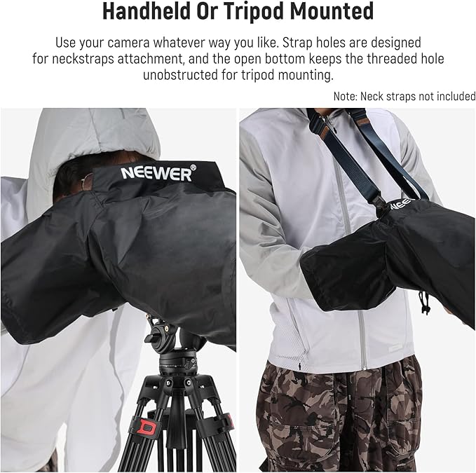 NEEWER Camera Rain Cover, Large Size Durable Nylon Raincoat Compatible with Canon Sony Nikon DSLR Mirrorless Vlog Camera & Lenses 300/400/500/600/800mm, with Sleeves/Drawstrings/Viewing Window, PB004