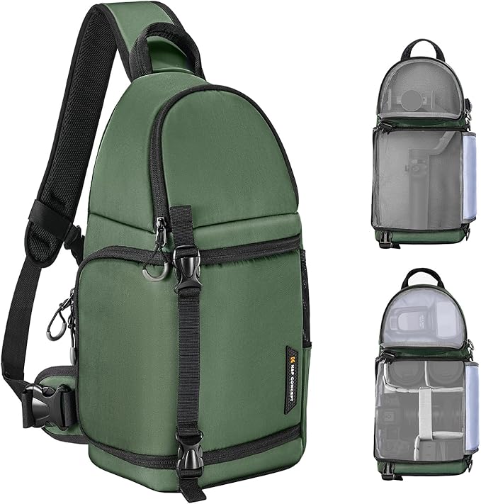 K&F CONCEPT Camera Sling Bag Crossbody Bag Camera Shoulder Backpack DSLR/SLR/Mirrorless Photography Bags Compatible with Canon/Nikon/Sony/Fuji/Gopro/DJI