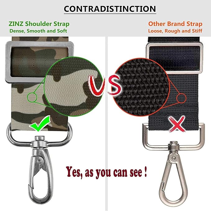 ZINZ Bag Shoulder Strap, Padded Adjustable Shoulder Strap Replacement