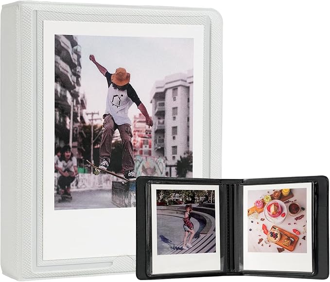 iFreak Polaroid Photo Album Book Fits For Fujifilm Instax Wide Square Picture Album, Holds Square Instant Square SQ1 SQ6 SQ10 SQ20 Camera Film Polaroid 600 i Type 3.5x4.25 inch Film (Pale Gray)