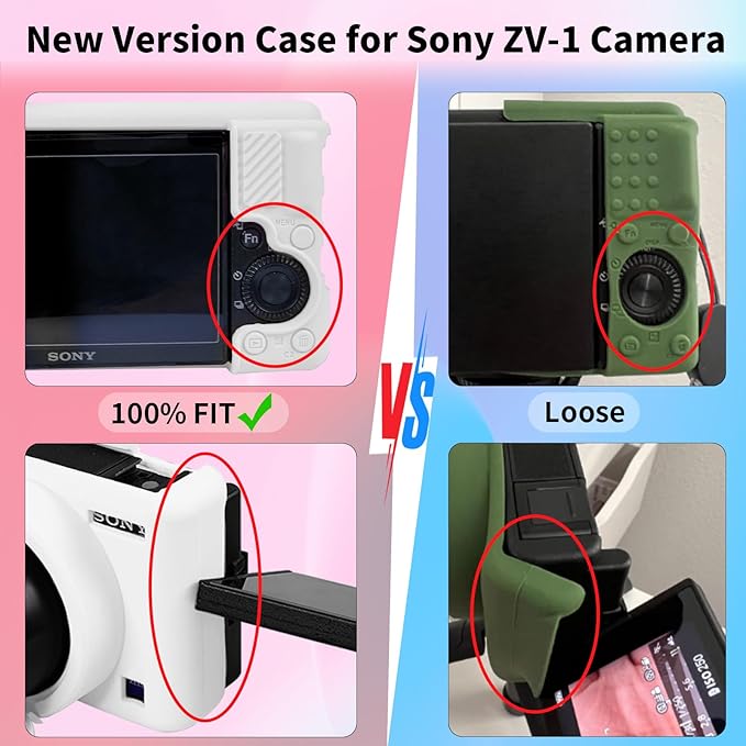 Camera Case for Sony ZV-1, ZV1 Camera Cover Silicone Camera Sleeve Body Skin Protective Case with Removable Lens Cap for Sony ZV 1 Digital Camera,White