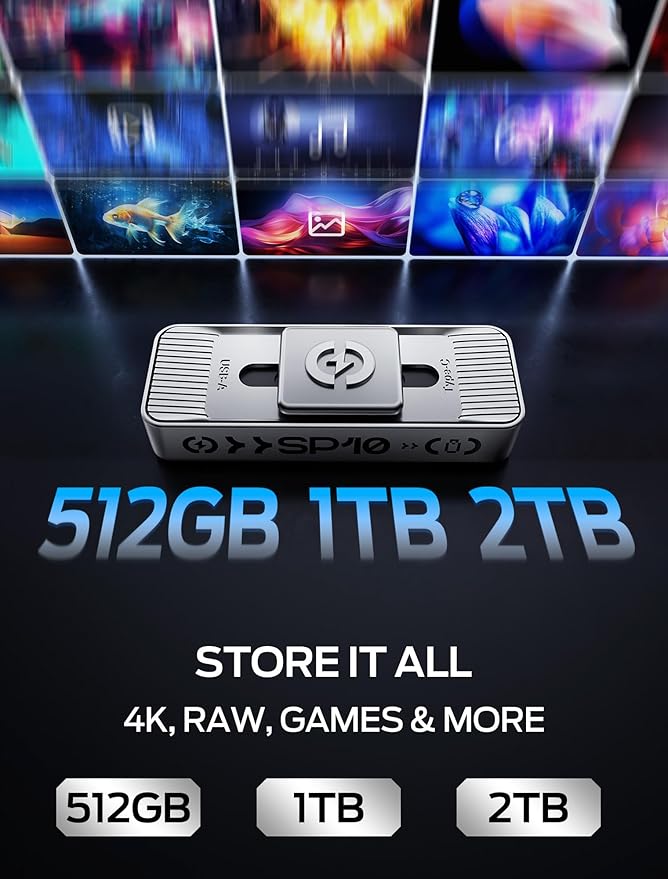 MOVE SPEED 1TB 1050MB/s Thumb Drive, Dual USB 3.2 & Type-C Ports USB Drive for iPhone 17 Mac, iPad, Android- Ideal for Creators, Photographers, Fast File Transfer